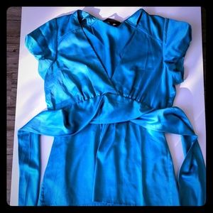 Silk tie back blouse